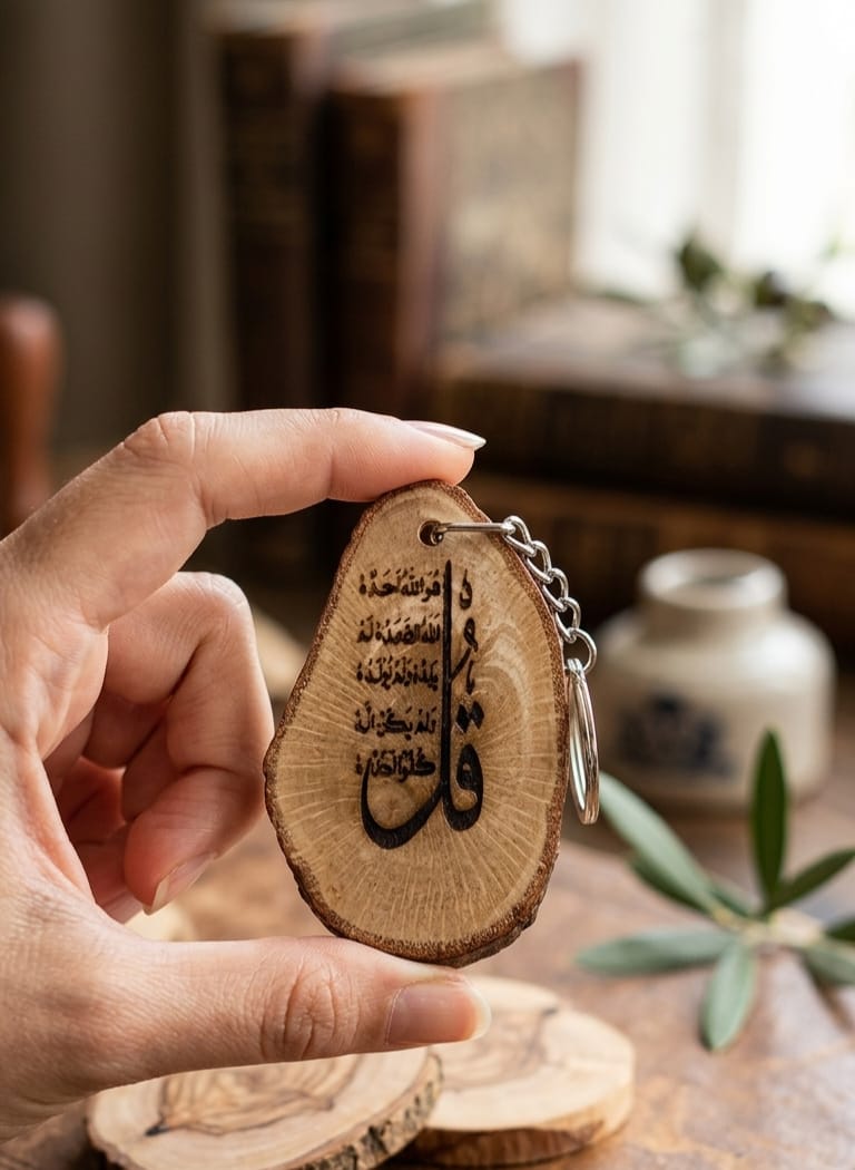 ميدالية خشبية طبيعية مخصصة بحفر ليزر 1