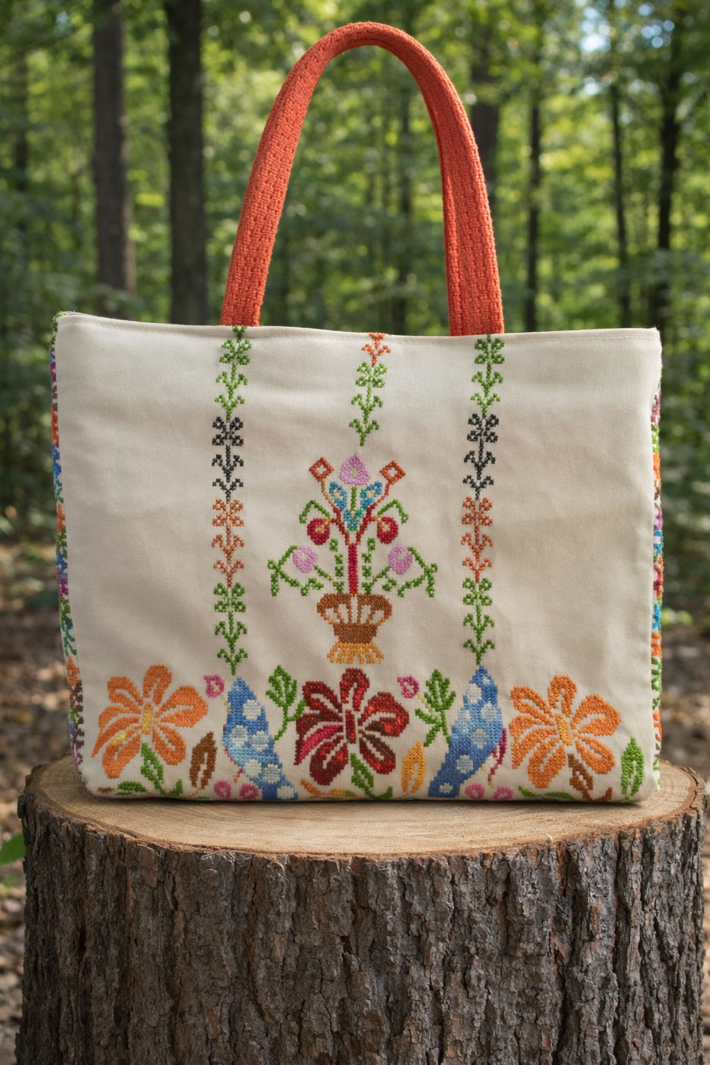 Handmade Floral Tatreez HandBag 3