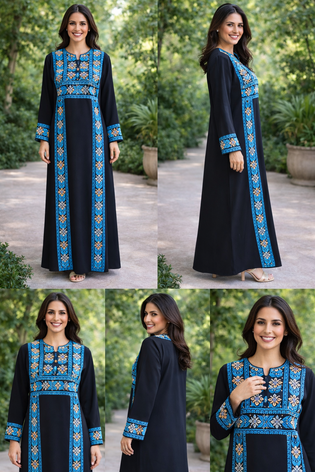 Royal Blue Embroidered Palestinian Thobe 1