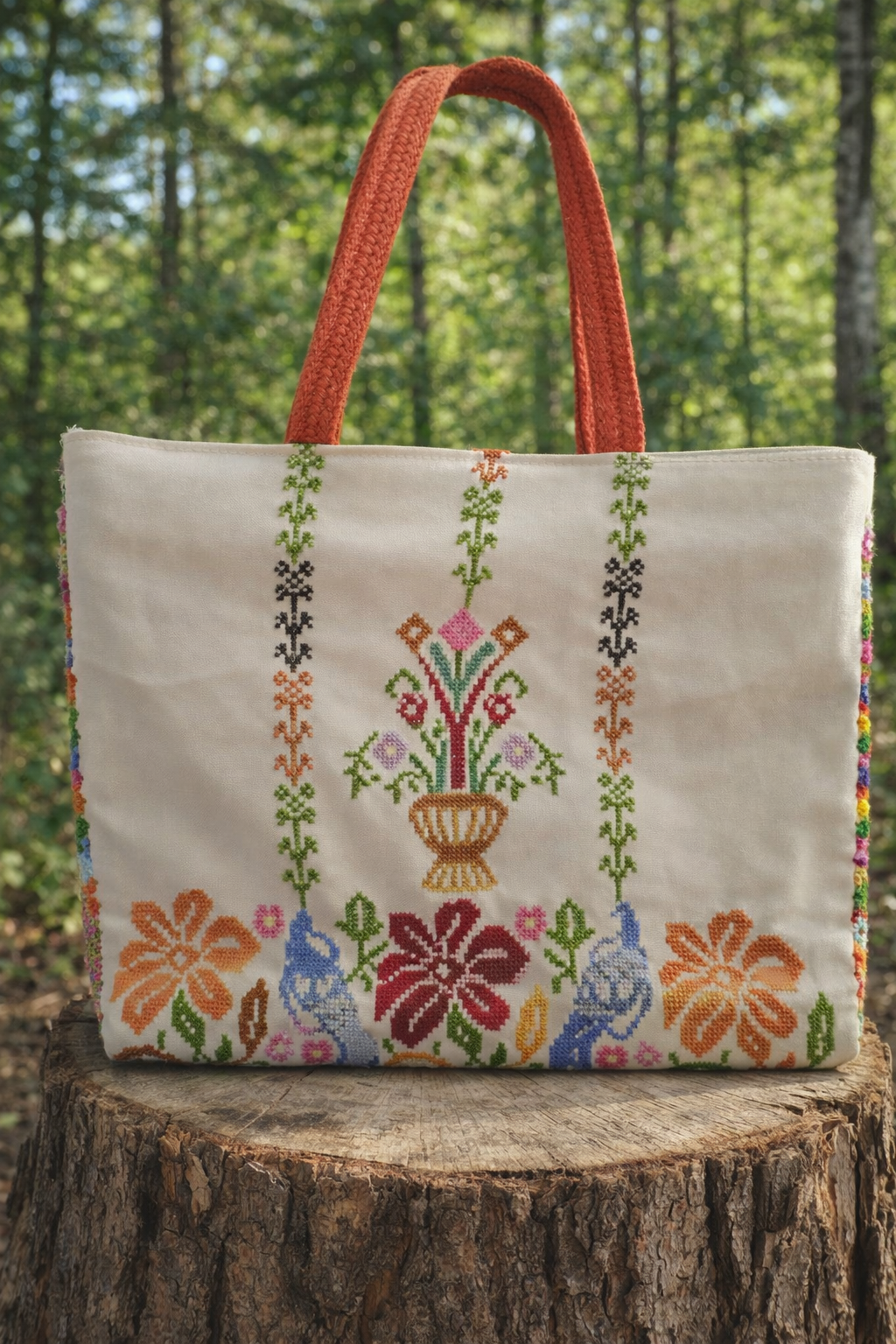 Handmade Floral Tatreez HandBag 4