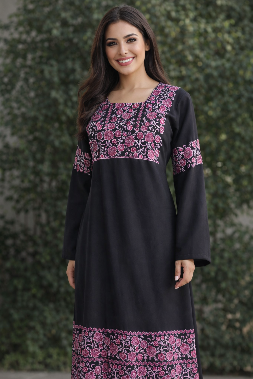 Modern Purple & Pink Tatreez Thoub 2