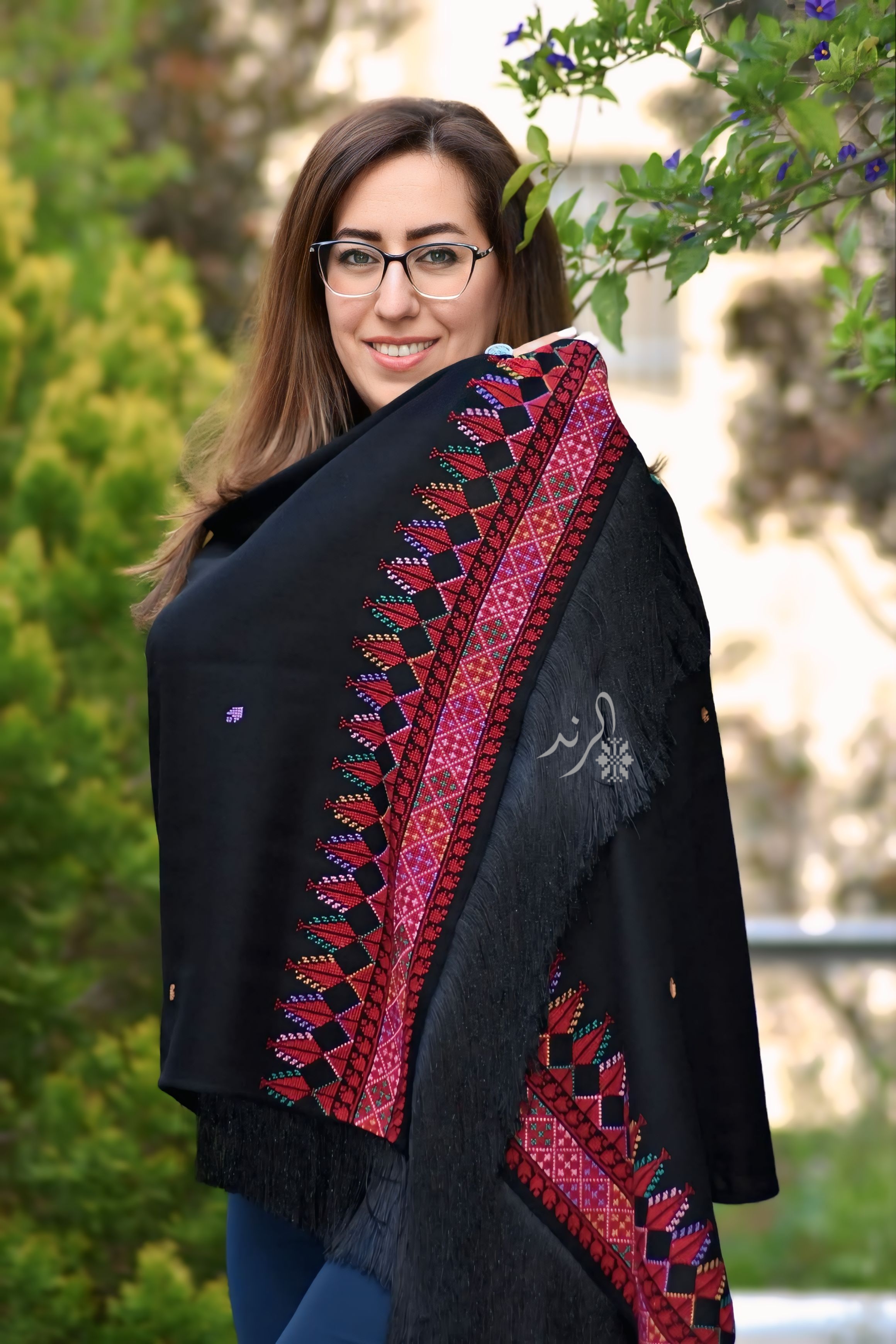 Handmade black shawl 1