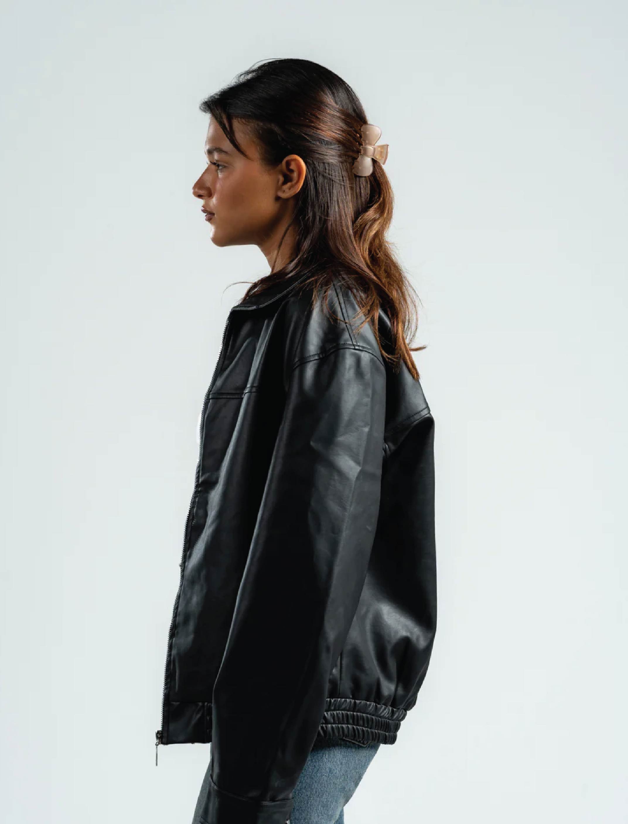 Black Retro Leather Jacket 2